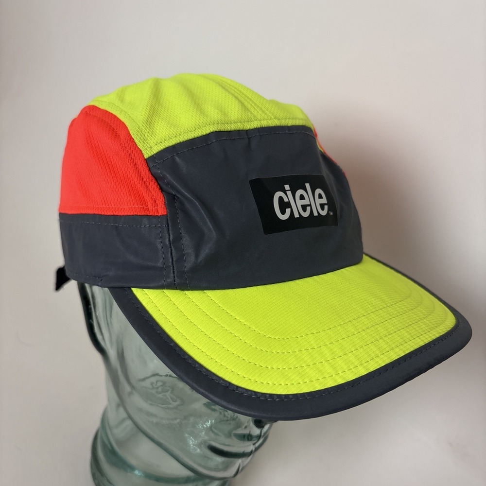 Ciele Running Coolwick Ultracompact Lightweight hat orange neon yellow gray